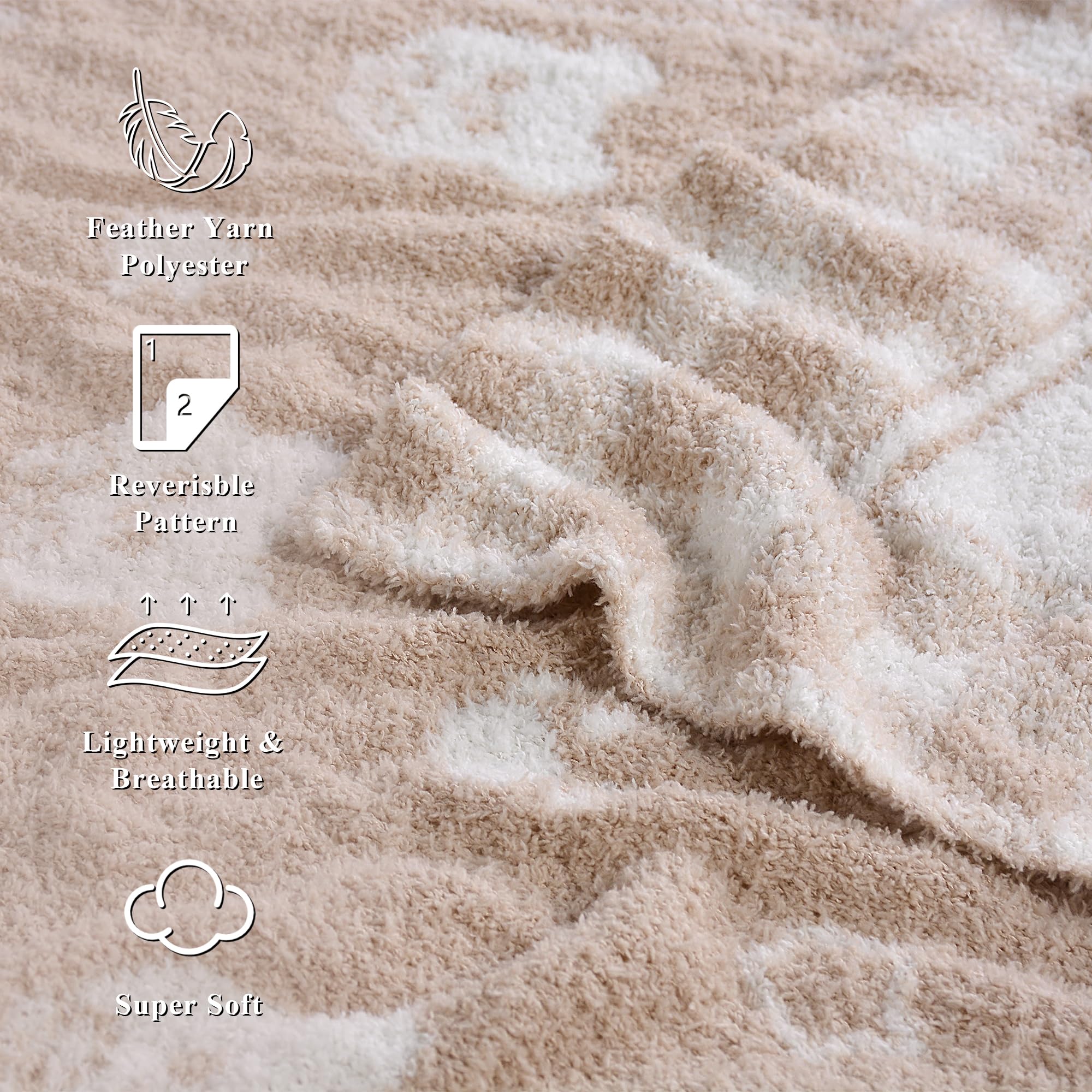 JOOJA beige bear blanket size 30x40 inches draped for comfy snuggles