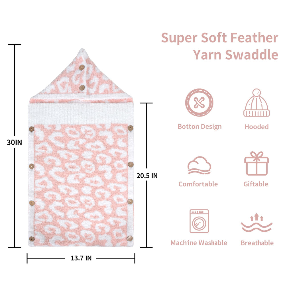 JOOJA cheetah-pattern swaddle adds chic nursery style and cozy comfort.