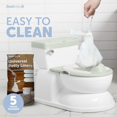 Jool Baby 2-in-1 potty with removable seat supports standard toilets.