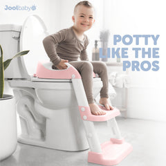 Jool Baby ladder feet grips improve stability on bathroom floor.