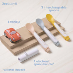 Jool Baby Musical Spoons soft flexible tip close-up for gentle tasting.