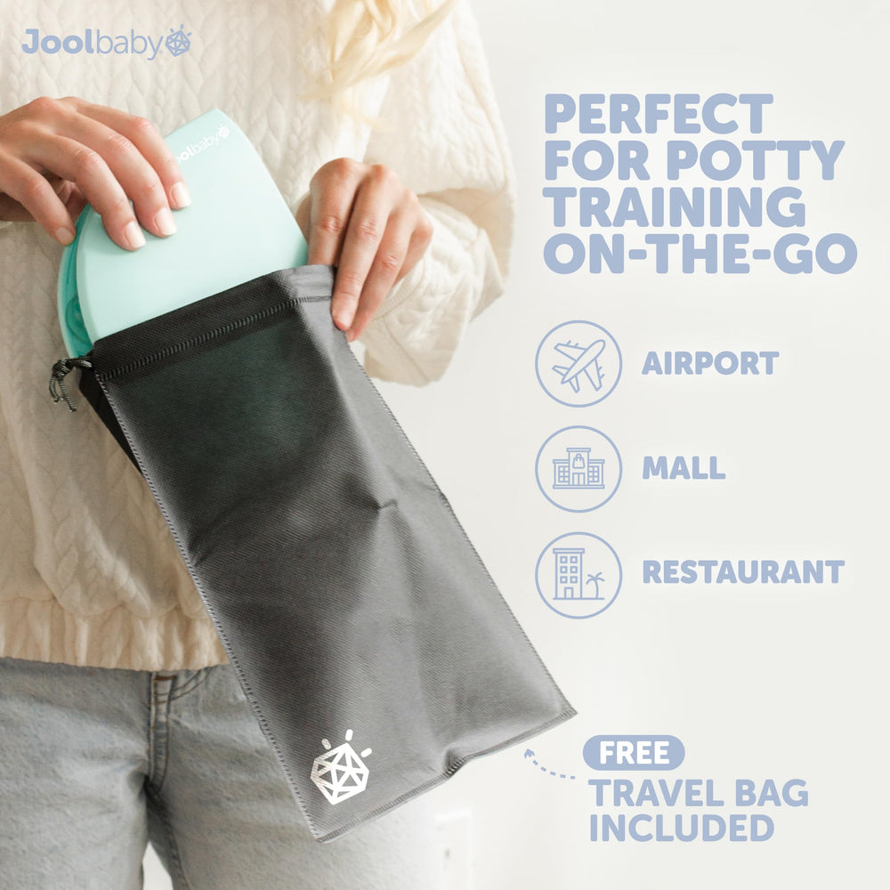 Jool Baby seat shown with non-slip suction cups for a stable bathroom experience.