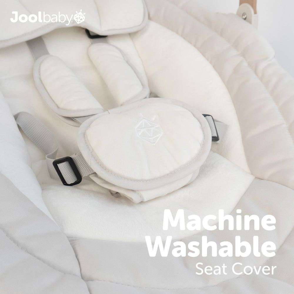 Jool Baby Nova Nature Swing Bluetooth music enhances soothing melodies.