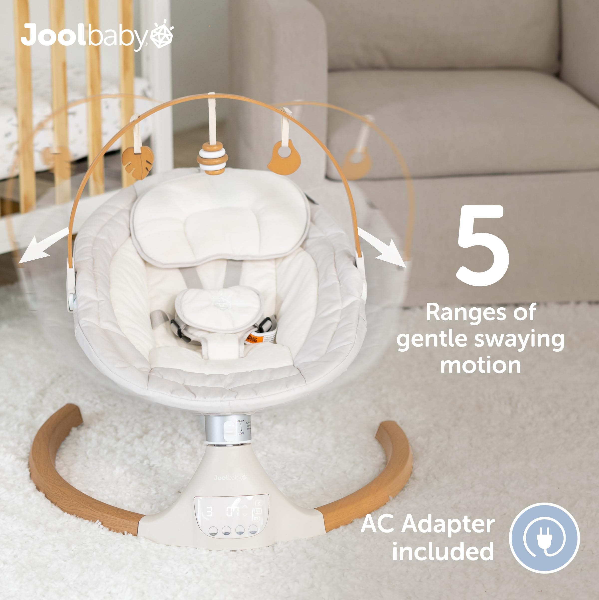 Jool Baby Nova Nature Swing is lightweight and easy to move.