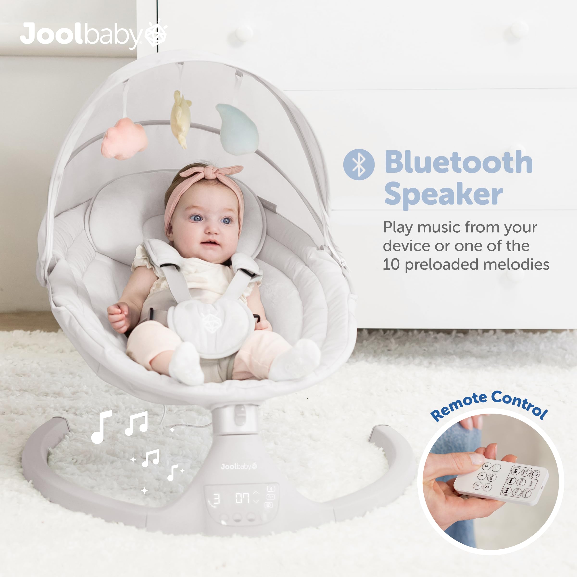 Jool Baby Nova Swing Stone lightweight frame enables effortless repositioning