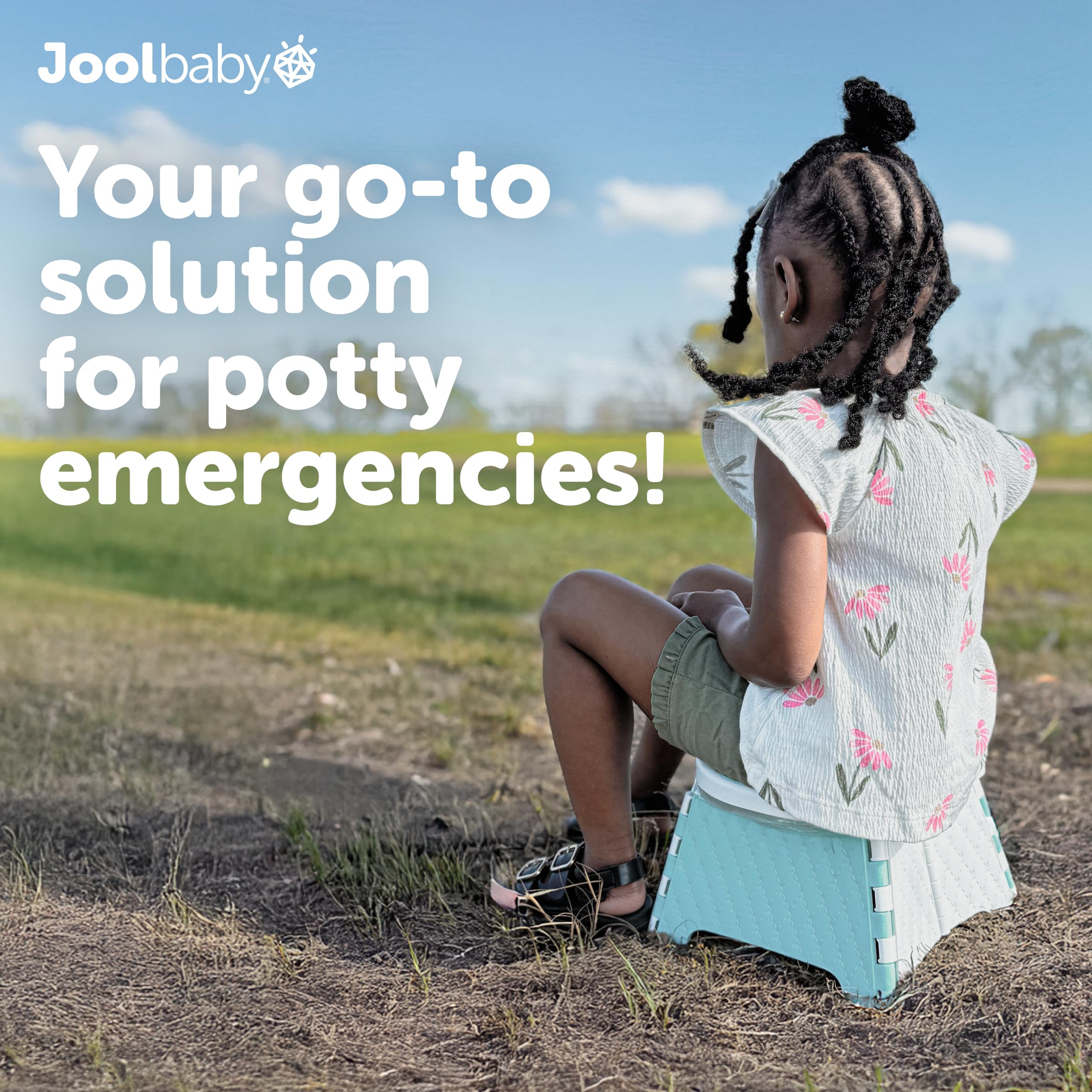 Jool Baby portable potty with carry bag aqua for mess-free outings.