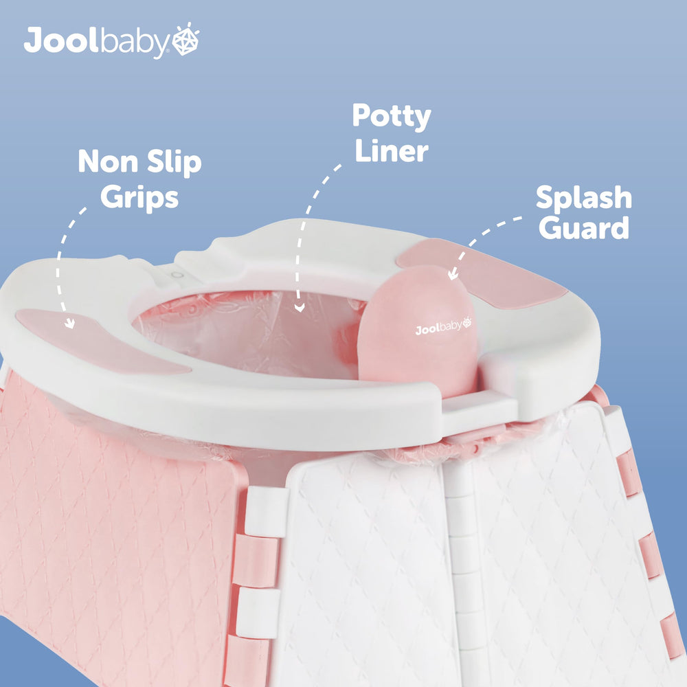 Jool Baby potty chair splash guard helps contain messes.
