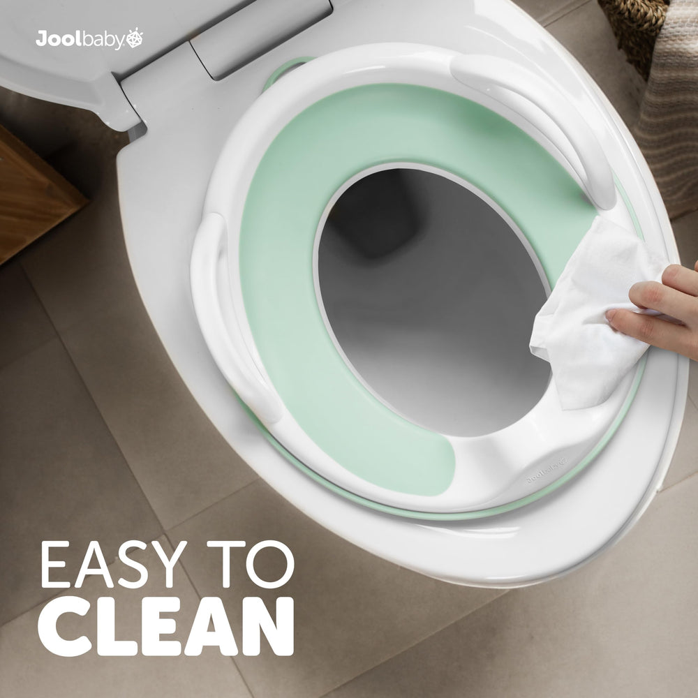 Jool Baby aqua potty seat adds kid-friendly color to bathroom routines.