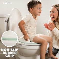 Jool Baby potty seat fits round and elongated toilets for many homes.