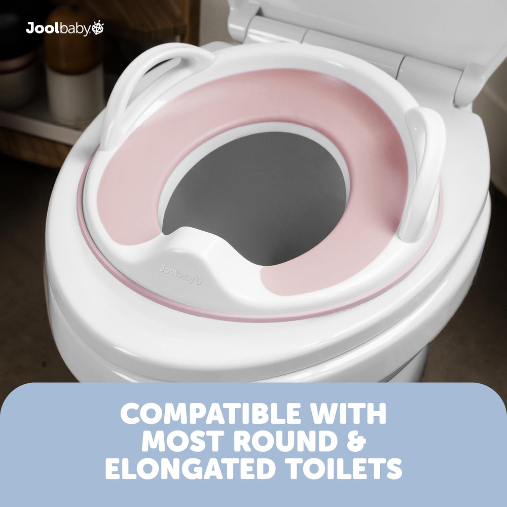 Jool Baby non slip bottom keeps the seat stable on bathroom surfaces