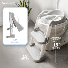 Jool Baby potty training seat gray in-use for independent toilet training