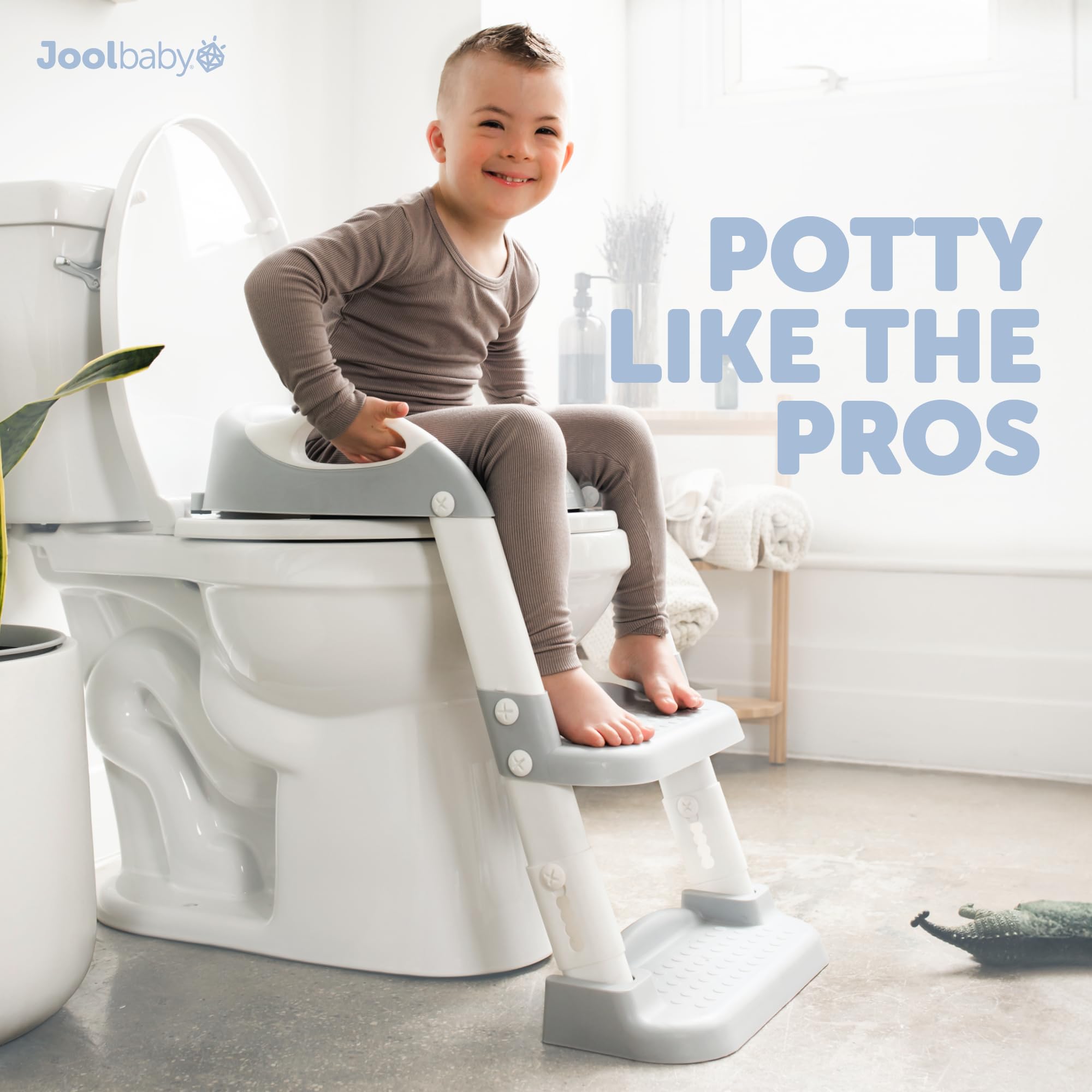 Jool Baby gray toilet compatibility with most round and elongated bowls