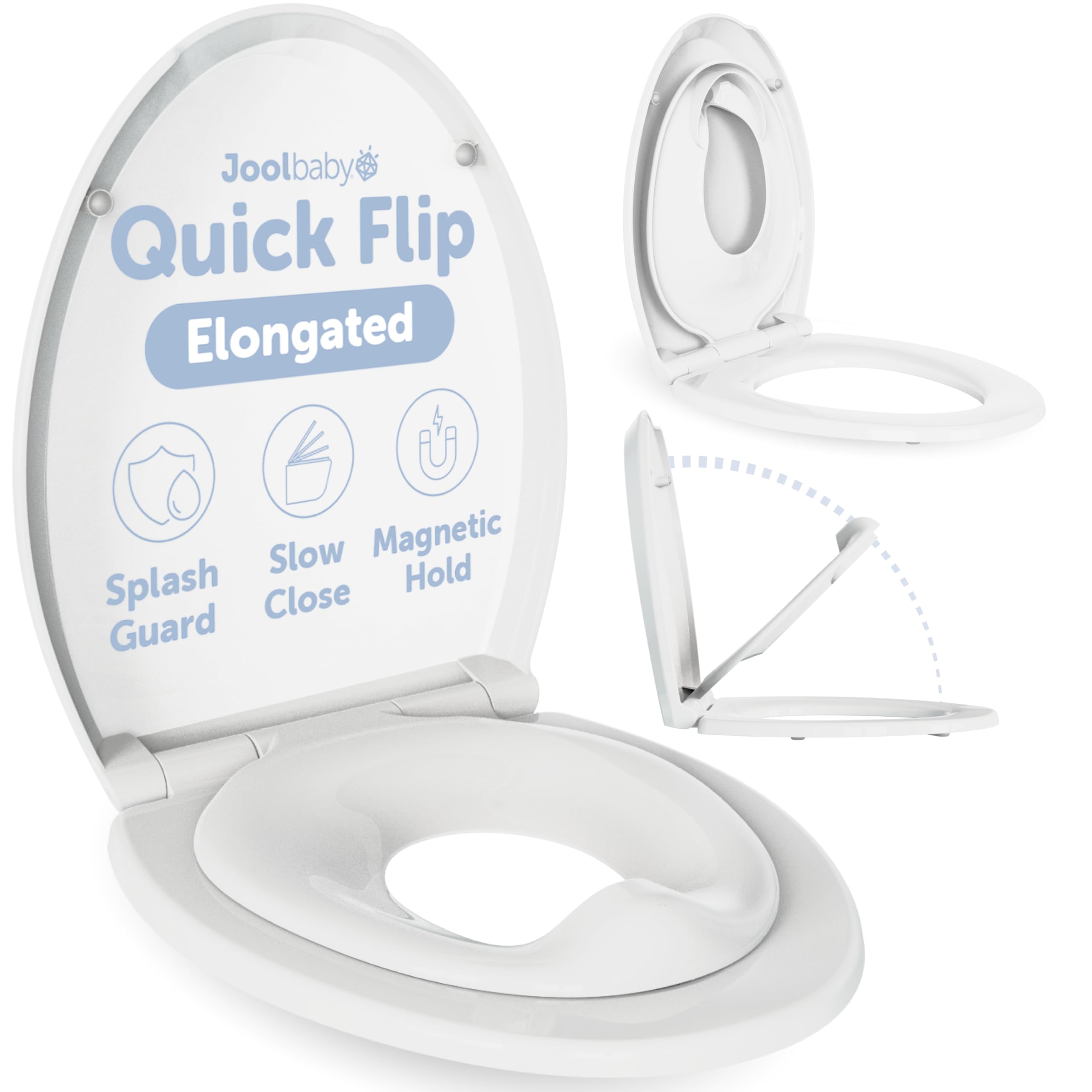 Jool Baby quick flip seat with built-in potty in use, reducing mess during training.