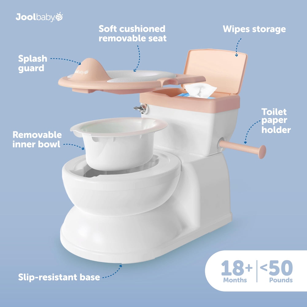 Jool Baby Real Feel 2in1 Potty pink flushing sounds enhance training