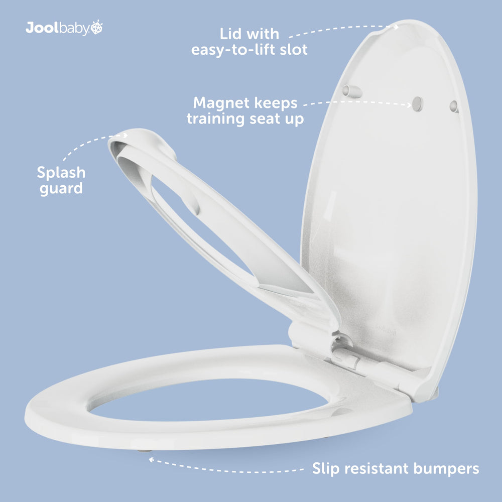 Jool Baby removable potty attachment allows transitions as child grows.