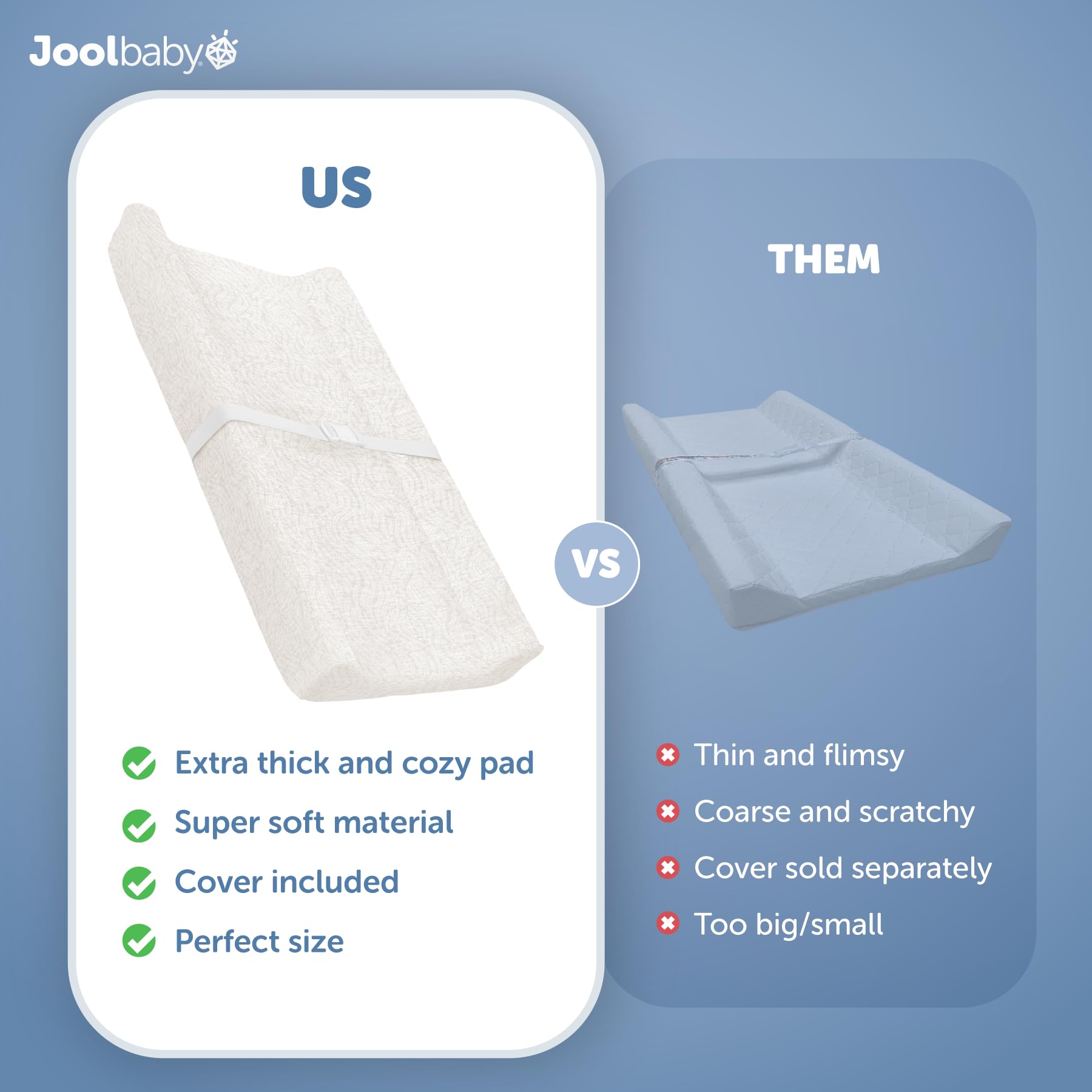 Jool Baby Serenity contoured sides cradle your infant during changes.