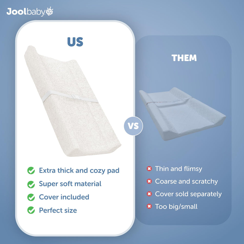 Jool Baby Serenity contoured sides cradle your infant during changes.
