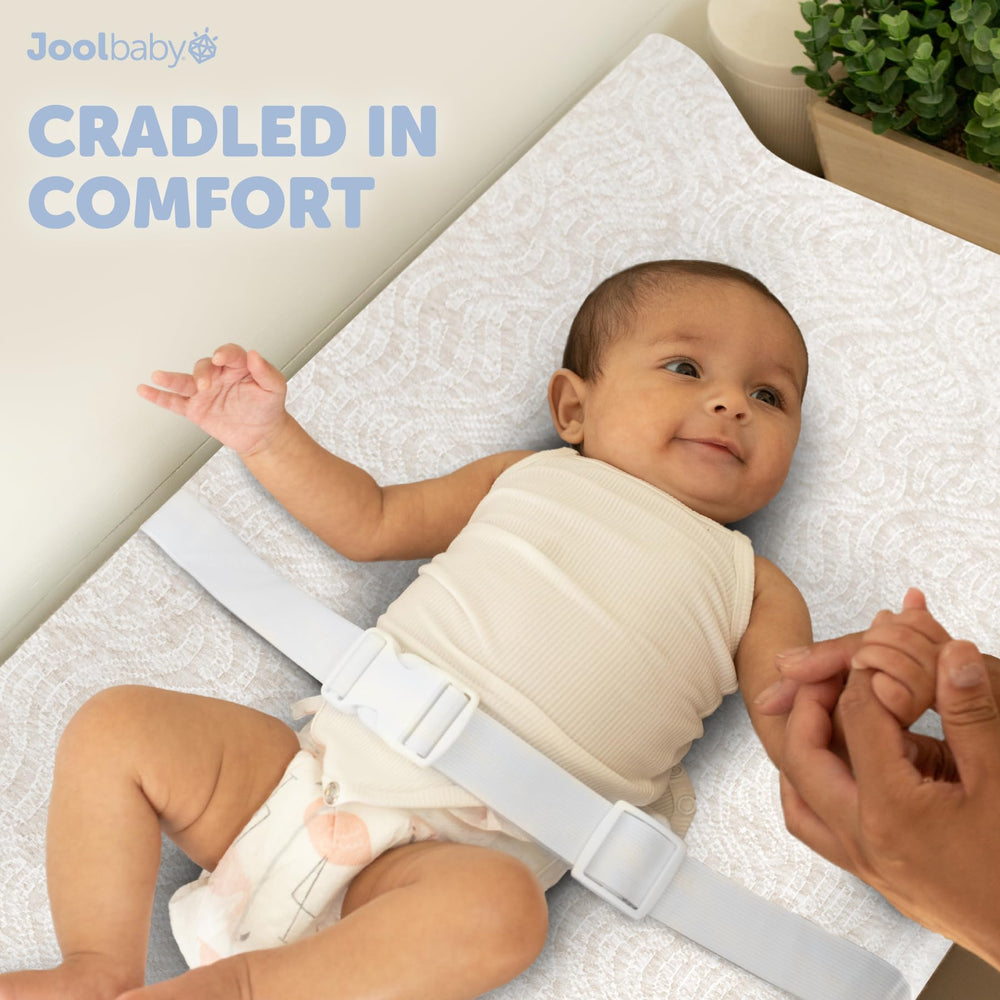 Jool Baby Serenity non-slip bottom provides security during diaper changes.