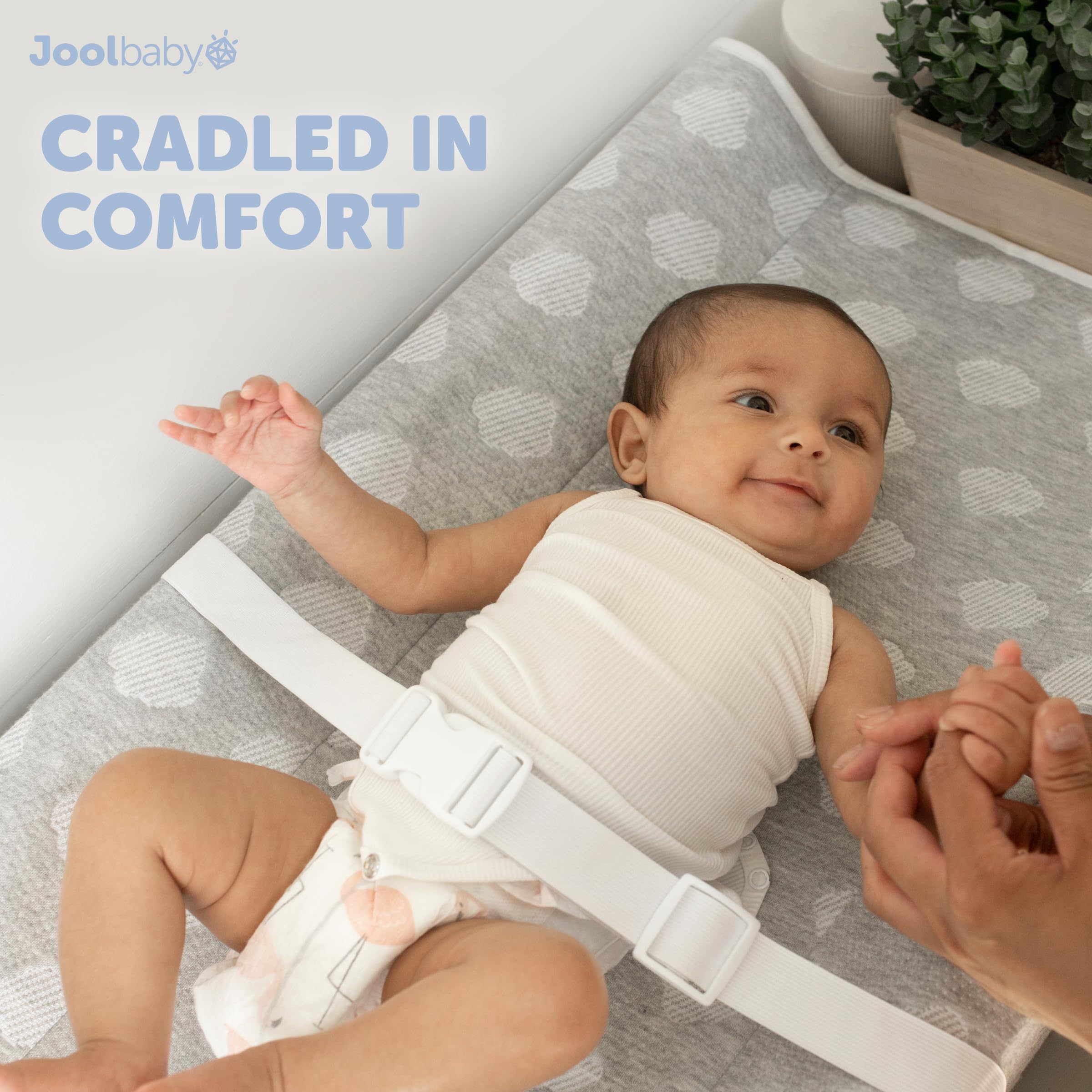 Jool Baby Serenity washable cover with zip-off design eases messy cleanups.