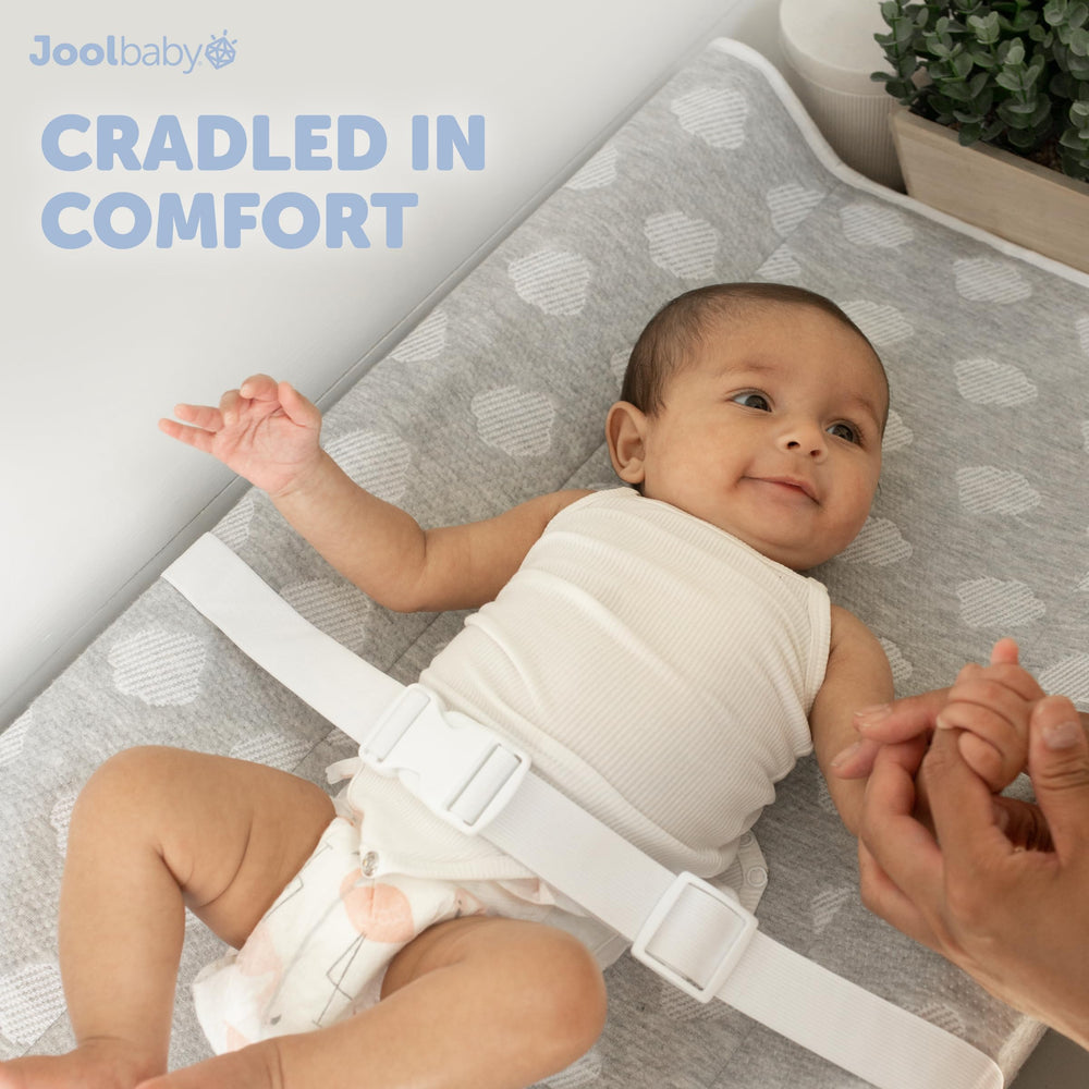 Jool Baby Serenity washable cover with zip-off design eases messy cleanups.
