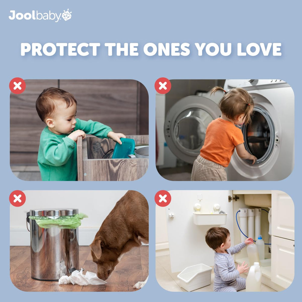 Jool Baby slide-and-pull lock demonstrates simple operation for adults and kids