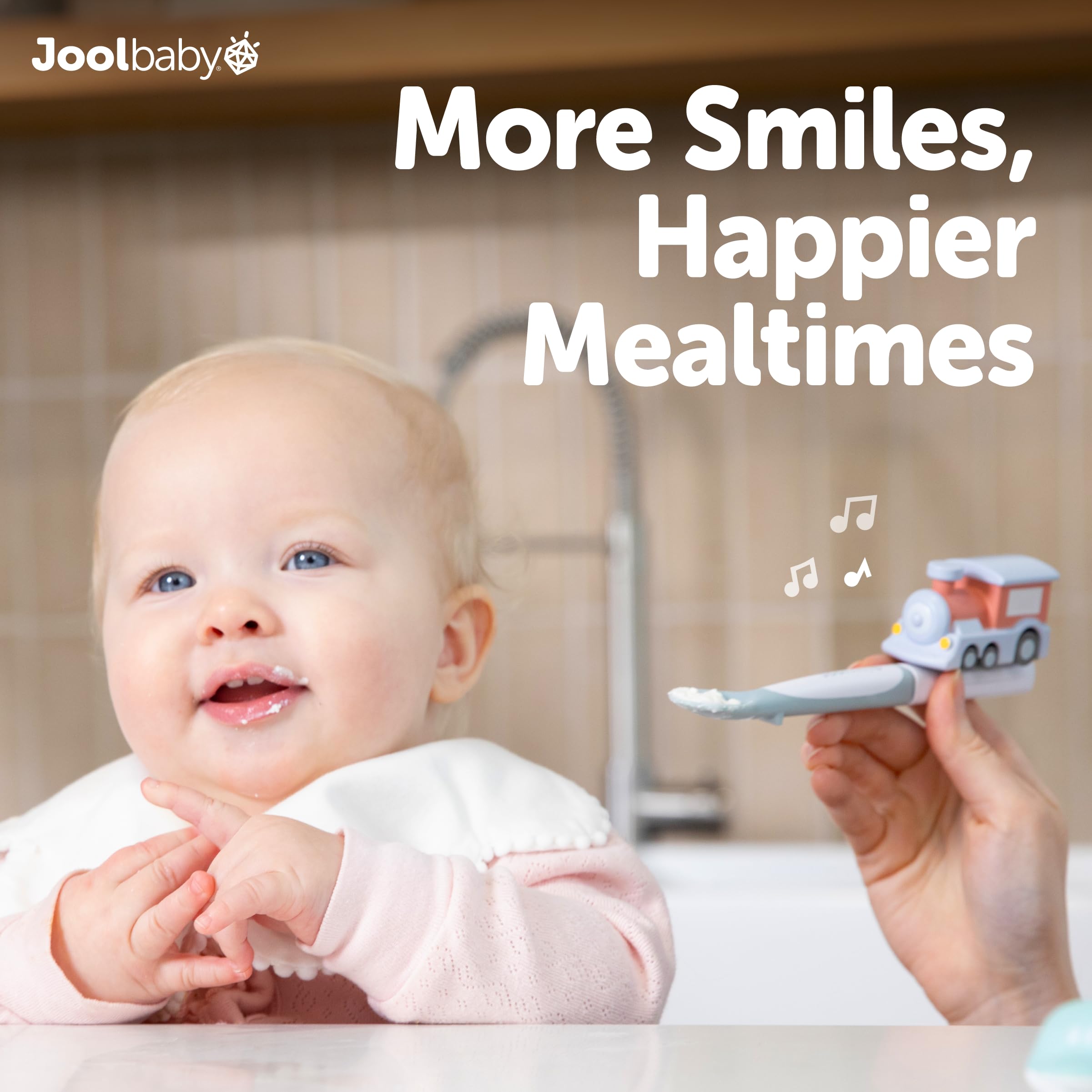 Jool Baby spoons with sound effects spark curiosity during meals.