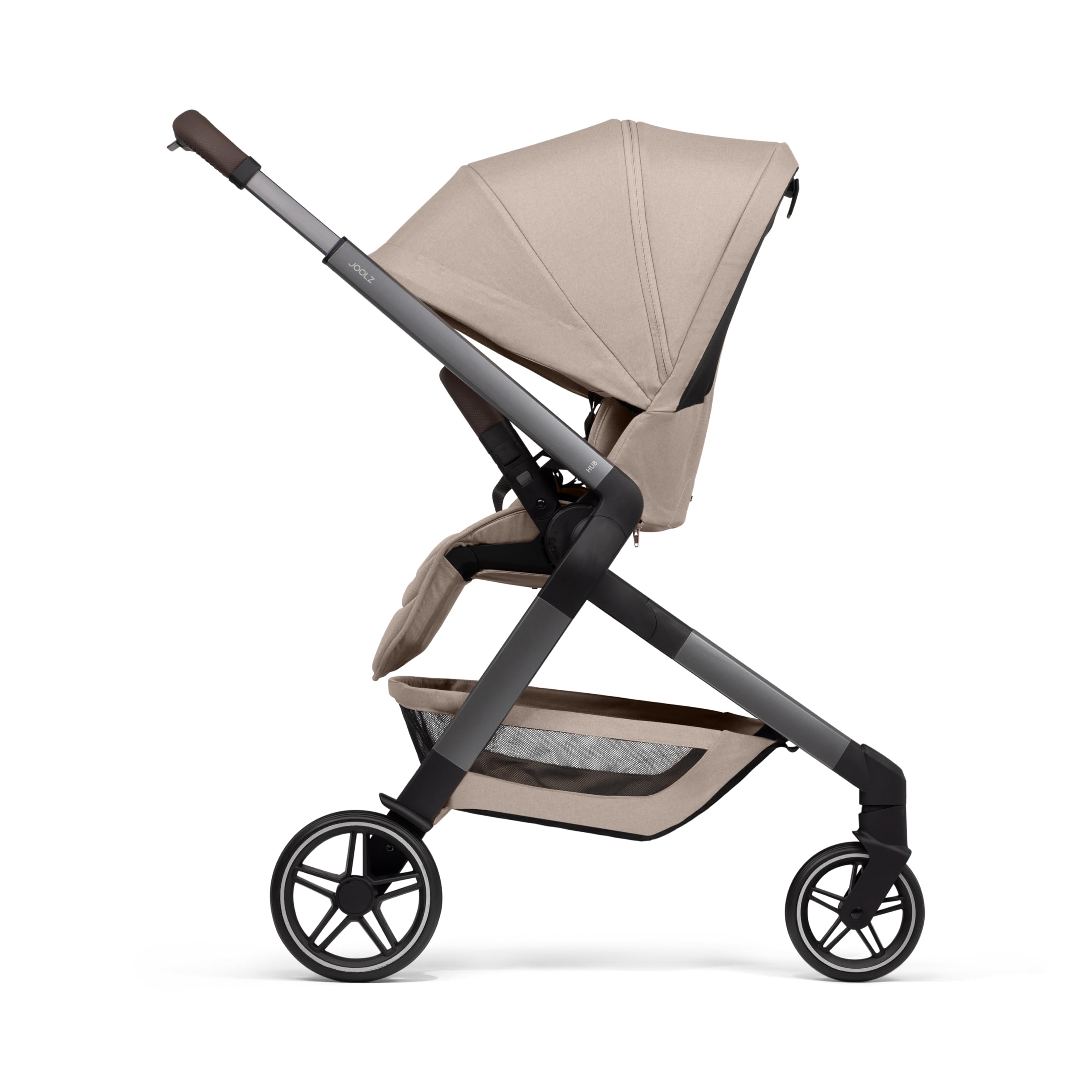 Joolz Hub2 Compact stroller Sandy Taupe breathable mesh back for ventilation