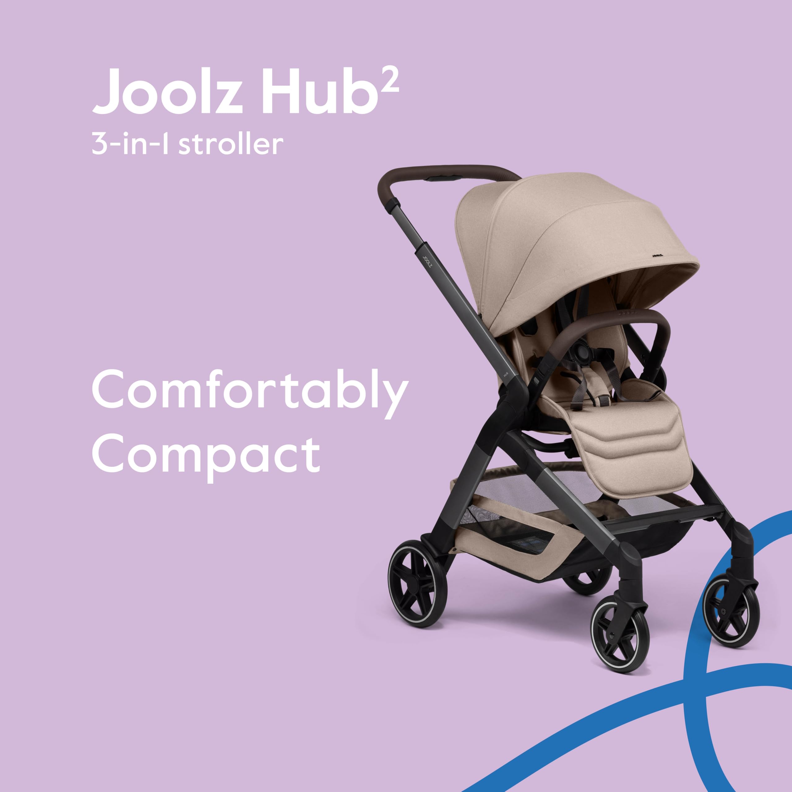 Joolz Hub2 Compact stroller Sandy Taupe reversible seat for facing parent or baby