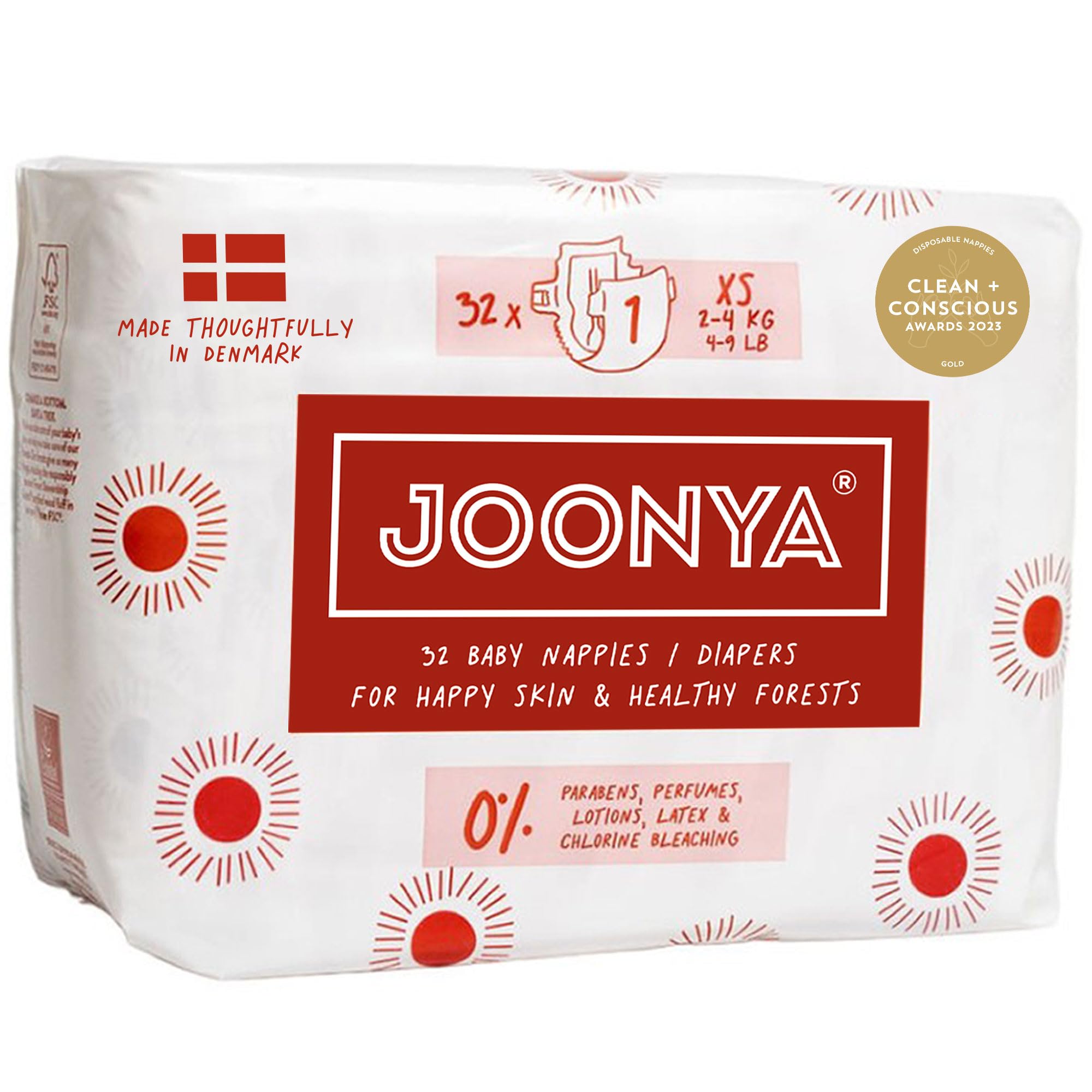 JOONYA baby diapers size 1 xs package in compact eco-friendly bag for reduced waste