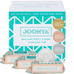 JOONYA unscented baby wipes pack front showing fragrance-free, gentle cleansing