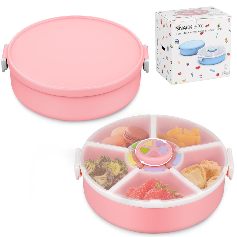 JOOPETALK rotating snack container spin pink demonstrates on-the-go snack time engagement