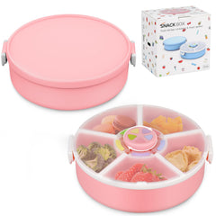 JOOPETALK rotating snack container spin pink demonstrates on-the-go snack time engagement