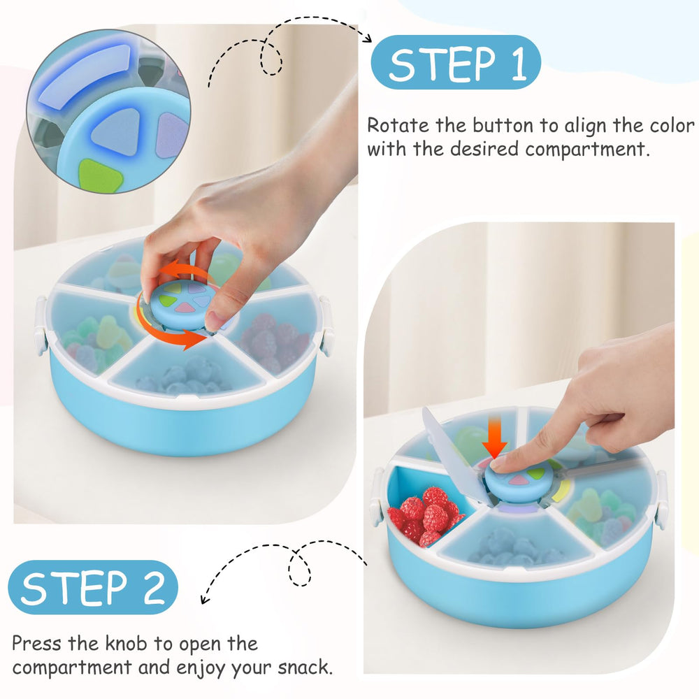 JOOPETALK spinner with 5 compartments keeps snacks organized on the go.