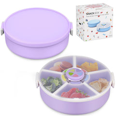 JOOPETALK rotating snack container spin with five compartments for organized snacks.
