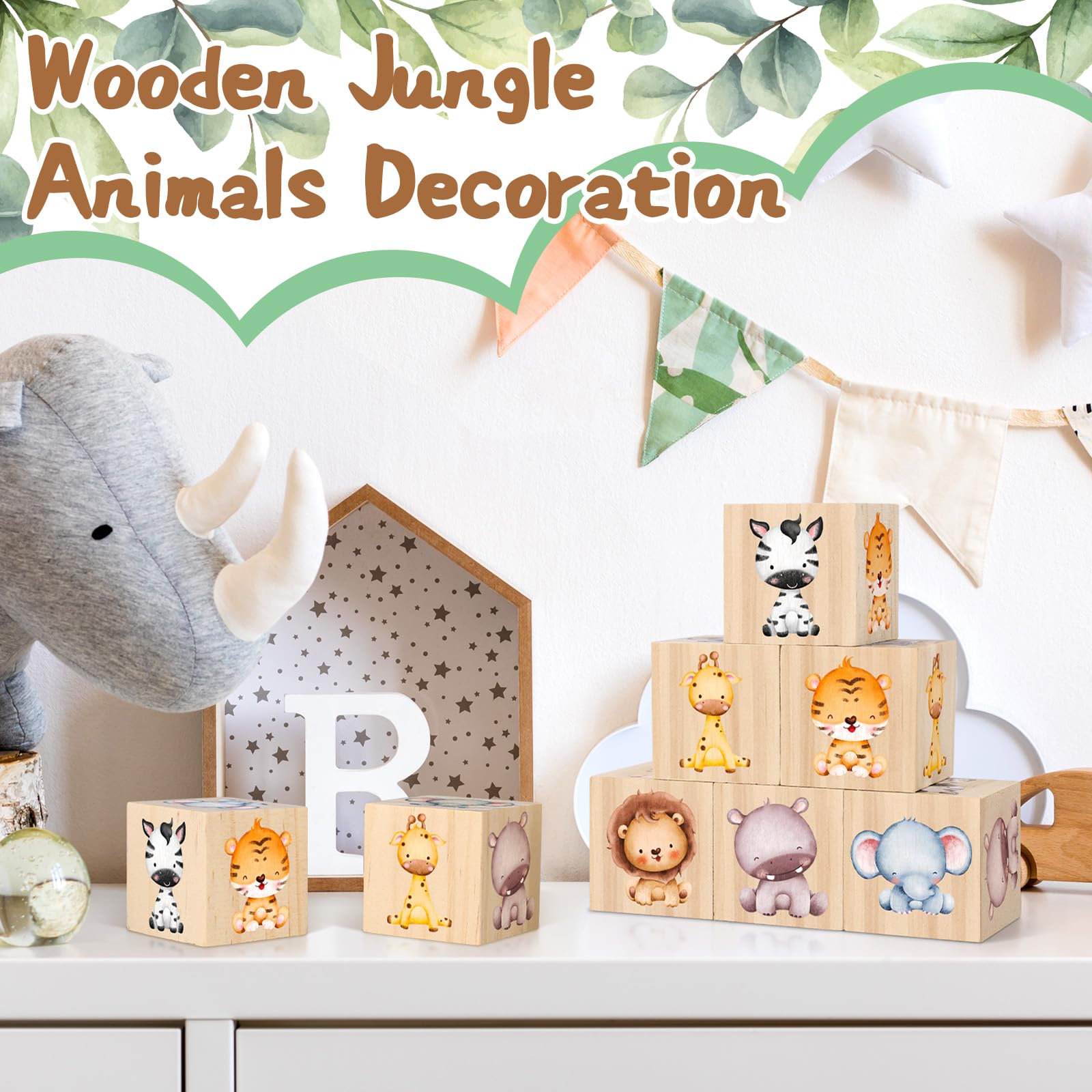 Joottuan woodland nursery decor set on a shelf enhances room ambiance with animal-themed cohesion.