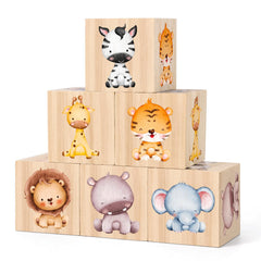 Joottuan safari zebra block on shelf adds lively woodland charm and early nature curiosity.