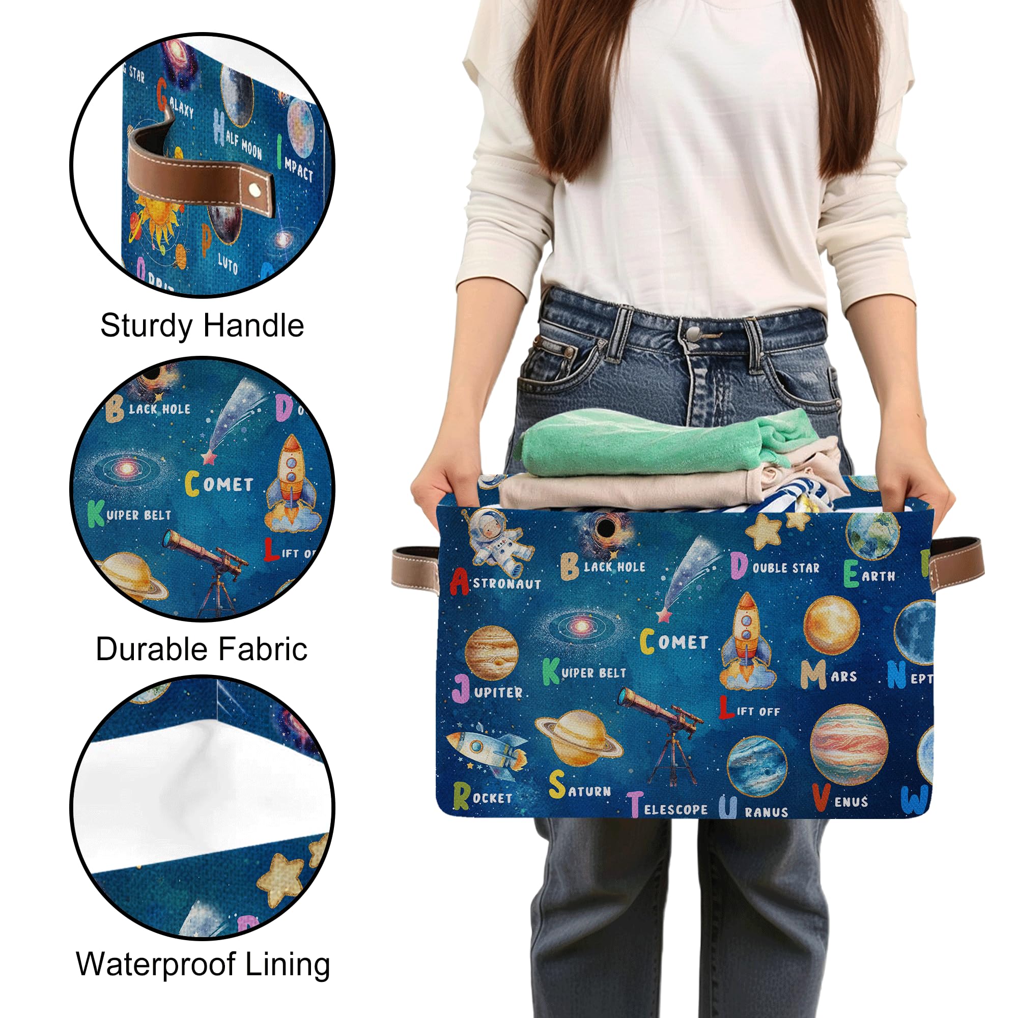 JOPJOLIW Toy-bin scenario with cosmos pattern keeps kids rooms tidy