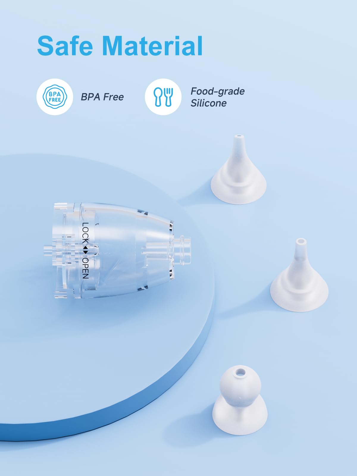Jordcaslee flat-tip silicone for moderate congestion and quick cleaning