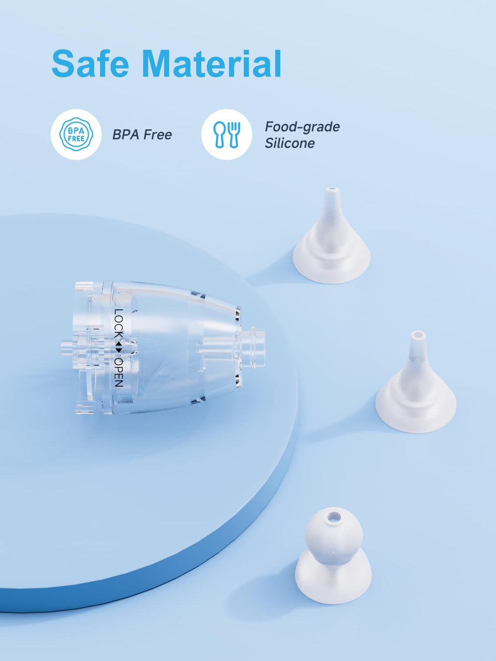 Jordcaslee flat-tip silicone for moderate congestion and quick cleaning