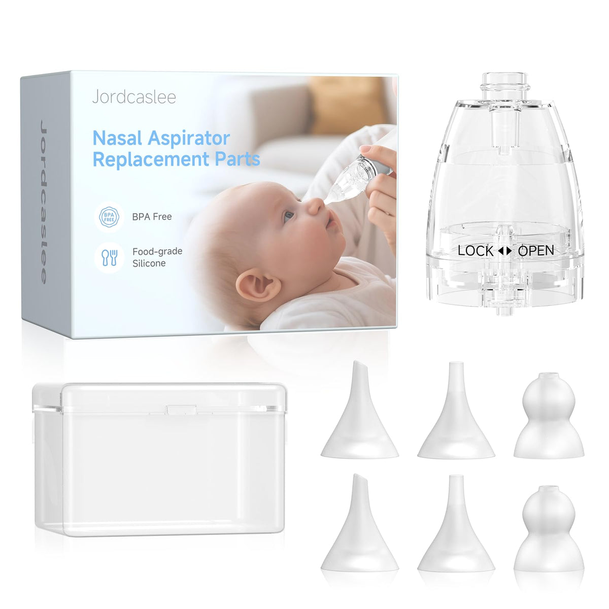 Jordcaslee suction chamber shown for hygienic use and mess-free cleanup