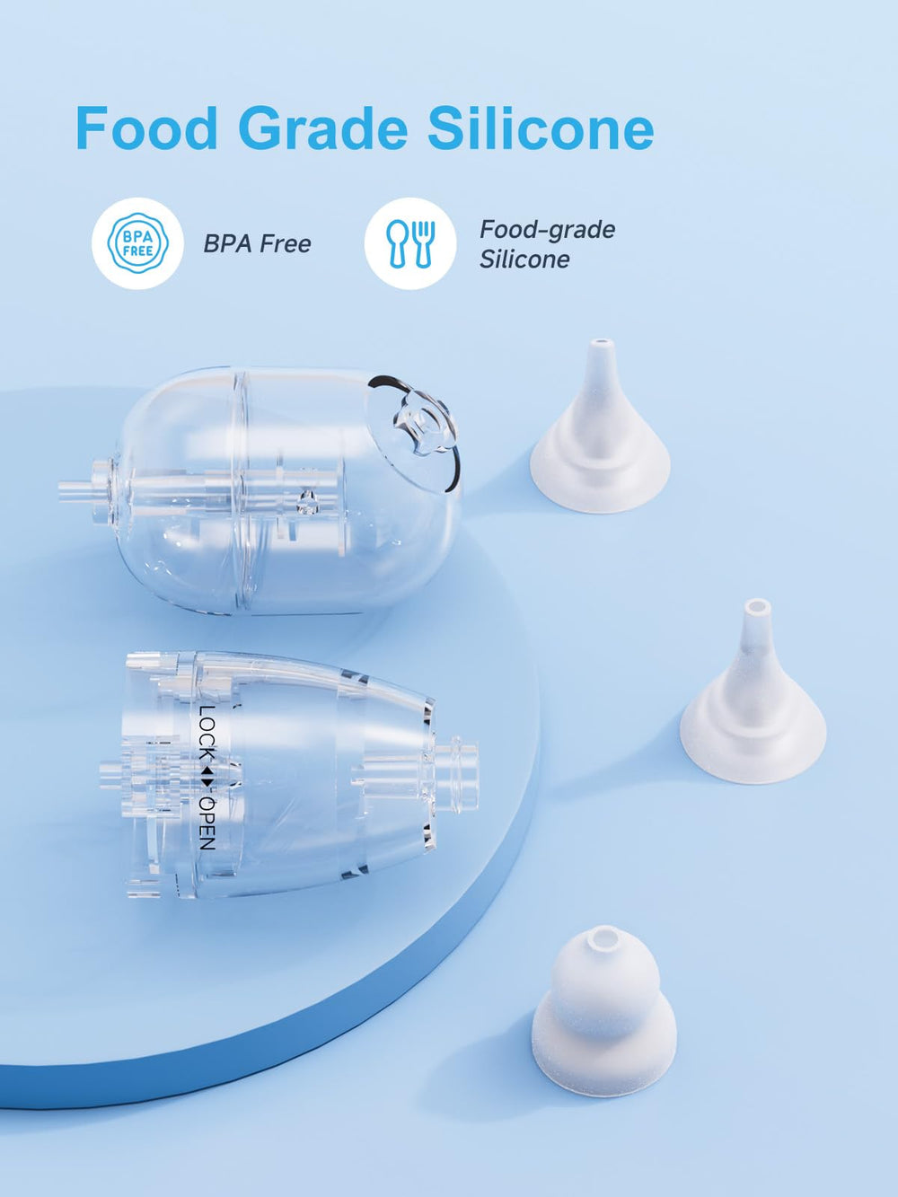 Jordcaslee funnel-tip replacement for deeper congestion with safe reach.