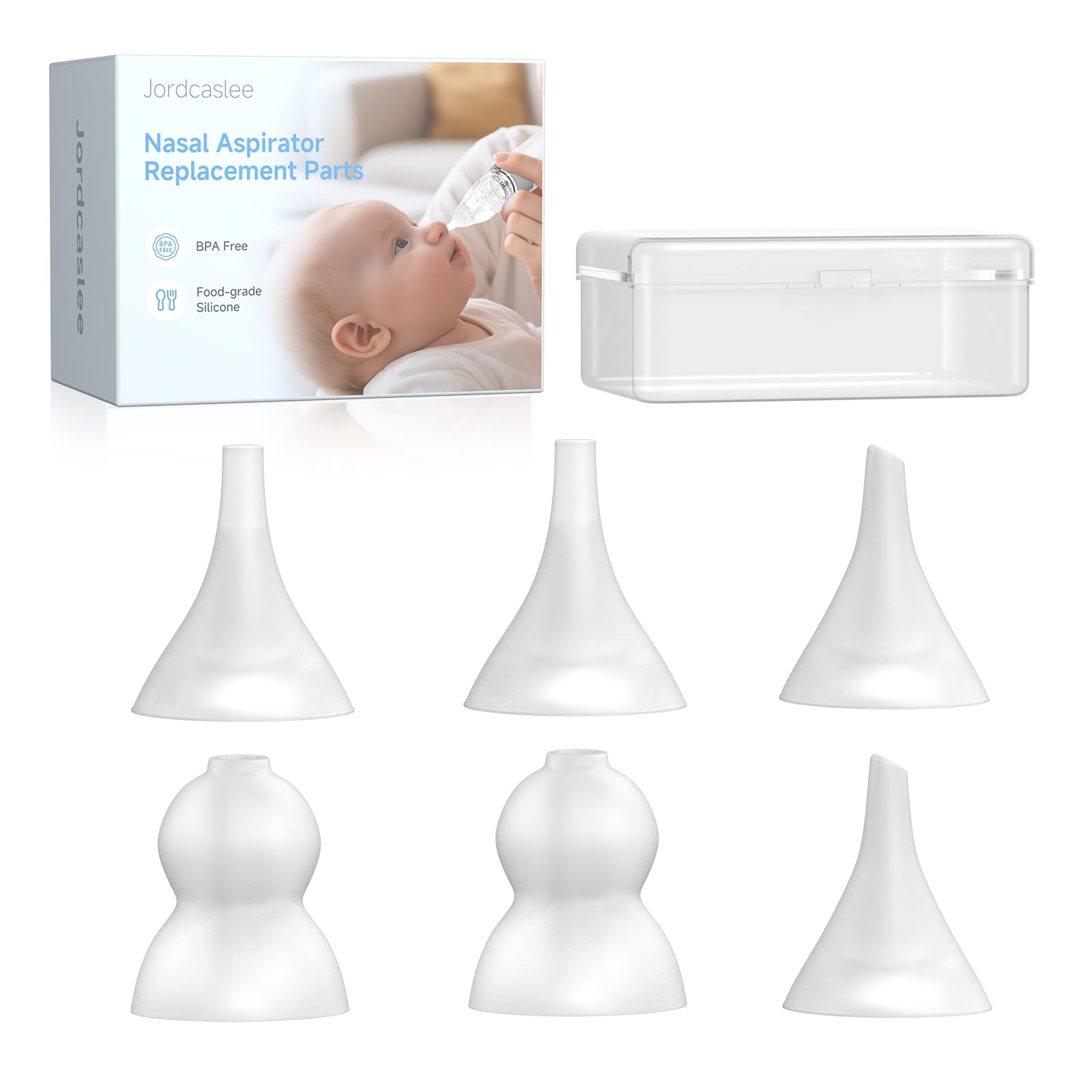Jordcaslee replacement gourd-tip for nasal aspirator, gentle for shallow mucus relief.