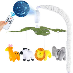 Joryuek baby crib mobile with remote control offering soothing melodies for peaceful naps.