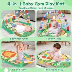 Joryuek baby gym spinning toys encourage reach-and-grab play.