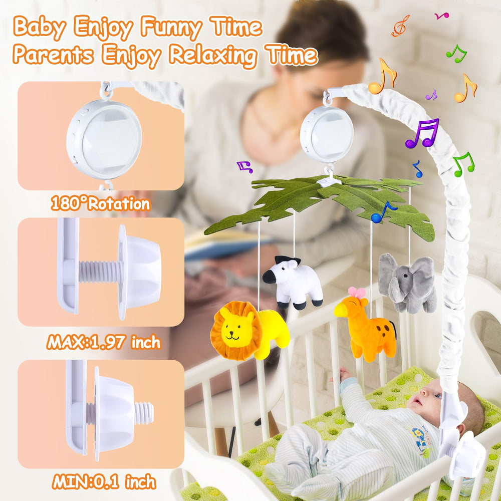 Joryuek flat-rail crib mobile is easy to install and secure.