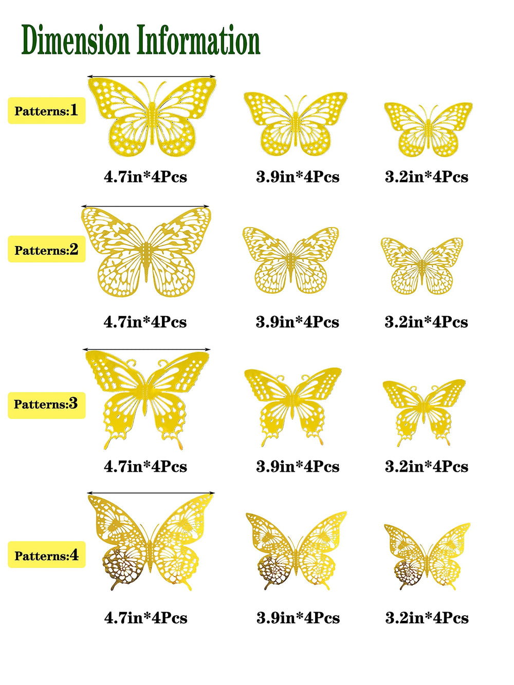 JOSDIOX metallic cardboard butterflies are durable and foldable