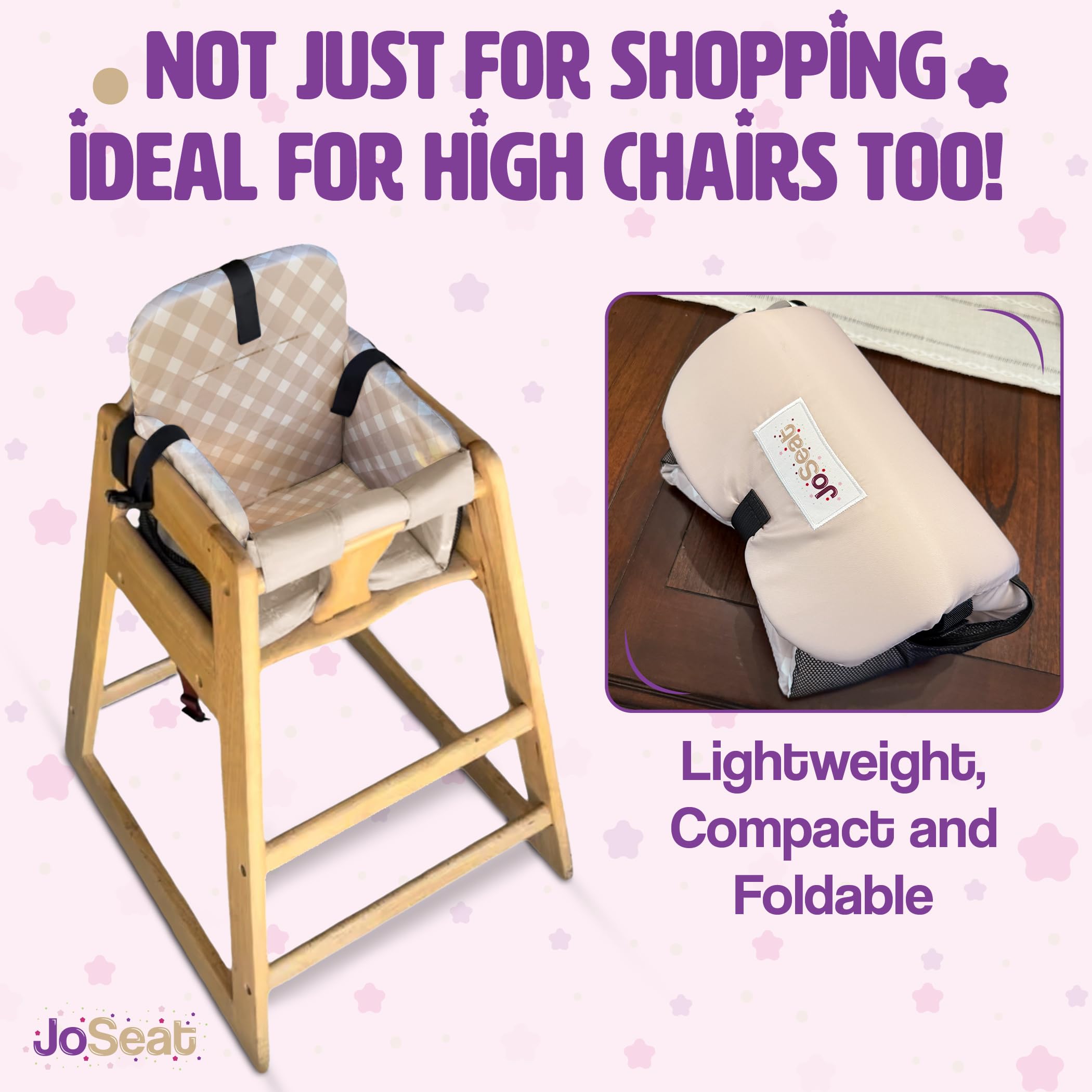JoSeat high chair cover multi-use soft fabric for café or home use.