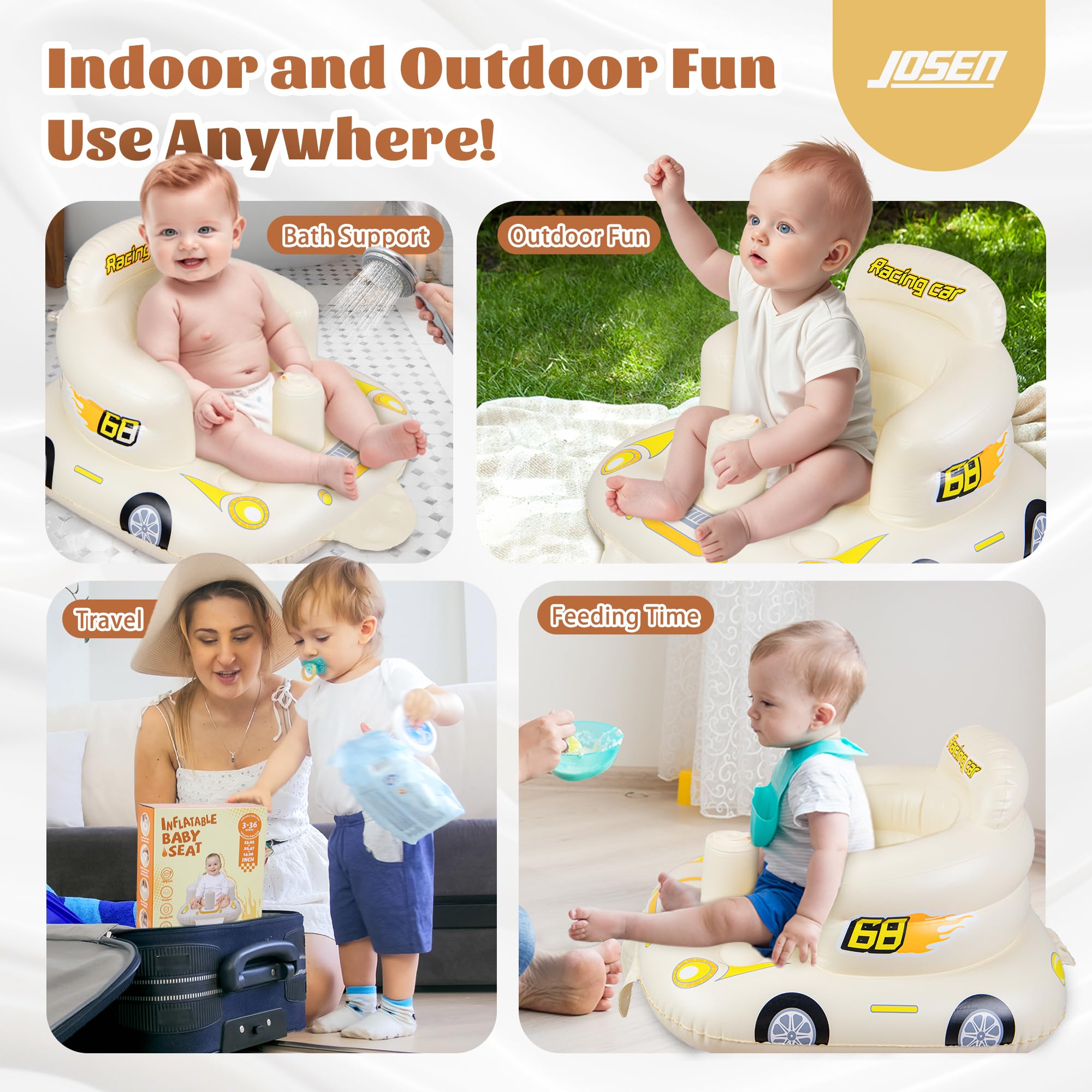 JOSEN baby seat suitable for 3 months and up with up to 70 lbs capacity
