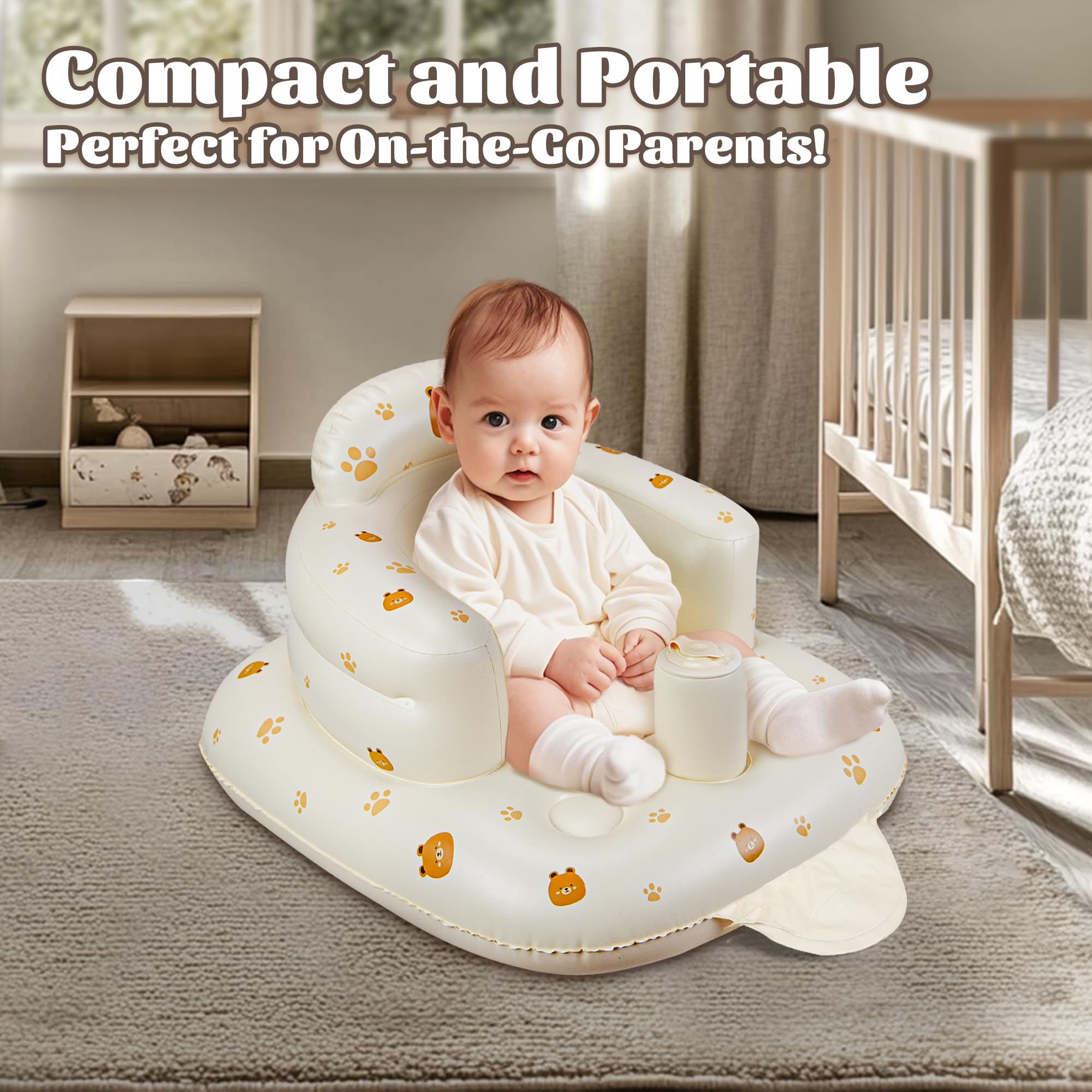 JOSEN inflatable baby seat ideal for feeding time and outings.