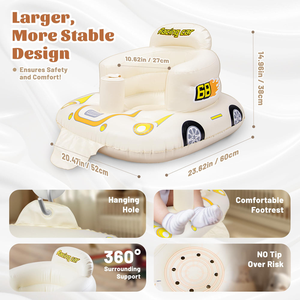 JOSEN inflatable baby seat comfort design uses soft PVC for gentle support during play